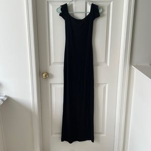 Skims off the shoulder dress.